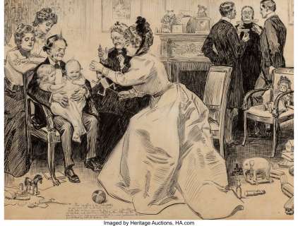 Charles Dana Gibson (American, 1867-1944) The Education of Mr. Pipp Ink on board 23 x 30 inches (58.4 x 76.2 cm) Not... | Heritage