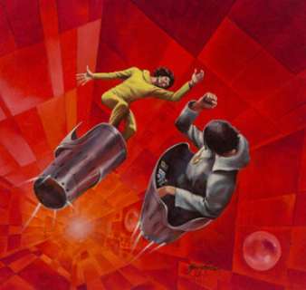 Jack Gaughan (American, 1930-1985) - Helium, Galaxy Science Fiction cover, April 1975 Oil on canvasboard 12-5/8 x 13-1/...