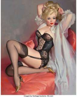 Gil Elvgren (American, 1914-1980) Simone, 1967 Oil on canvas 30 x 24 inches (76.2 x 61.0 cm) Signed lower - | Heritage
