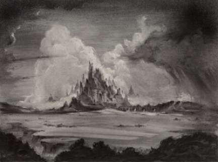 John Coleman Burroughs (American, 1913-1979). Castle in the Beyond. Charcoal on board. 14 x 19-1/4 inches (35.6 x 48.9 c... | Heritage