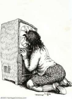 Robert Crumb - Original Illustration (1966). Crumb lets us know what he thinks of TV in this groovy illustration - | Heritage