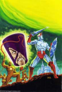 Bob Larkin - Original Cover Art for Saga of Crystar: Crystal Warrior (Marvel, 1984). A stunning cover painting -