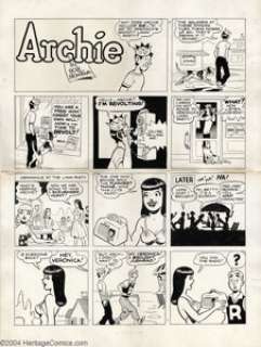 Bob Montana - Original Comic Strip Art for Archie Sunday 7-27-47 (Archie Comics, 1947). The classic look of Bob -