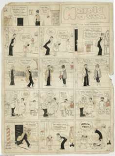 Carl Ed - Harold Teen Sunday Comic Strip Original Art, dated 4-1-23 (Chicago Tribune, 1923). Is that some hair on -