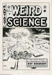 Wally Wood - Weird Science #18 Cover Original Art (EC, 1953). Good Lord! -- a science fiction fan would be - | Heritage