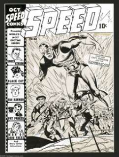 Jack Kirby - Speed Comics #23 Cover Original Art (Harvey, 1942). This World War II era Jack Kirby cover shows - | Heritage