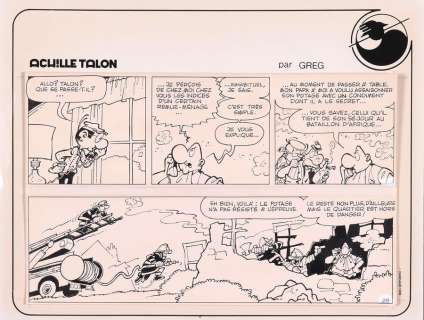 Greg | Achille Talon, planche-gag n°28 Ã  l’encre de… | Millon