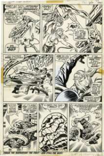 John Buscema and Joe Sinnott Fantastic Four #130 page 16 Original Art (Marvel, 1973). Thundra opens a big -