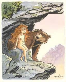 Philippe Sternis - Illustration originale accompagnée de son crayonné - Pyrénée