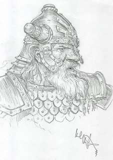 Karl Kopinski - 1 Pencil drawing - Barbarian Warrior - Original Art - Hand Signed