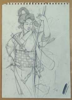 Michetz, Marc - 1 Original drawing - Geisha à l’arc | Catawiki