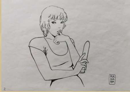 Milo Manara - Web Girls Le Piege (3 ragazze nella rete) Wendi Published Pinup #2 | Catawiki