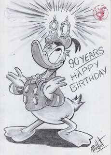 Millet - 1 Colour pencil drawing - Donald Duck - contento - 2024 | Catawiki