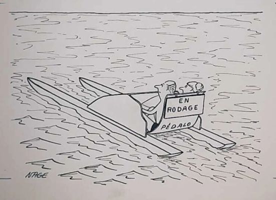 Lot 15 - NAGE (XXème) pour le magazine Sport et Vie "Pédalo en… | misc / divers