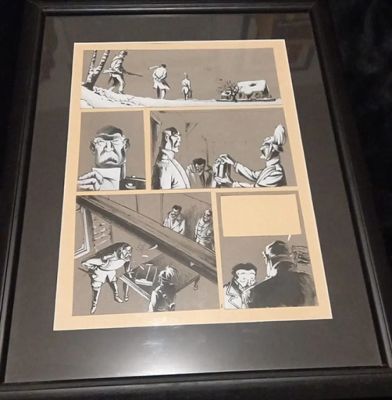 Lot 3 - Bruno BAZILE Planche originale N et B encadrée Les Faussaires 2001… | misc / divers