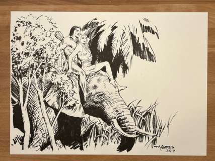 Thomas Yeates - 1 Original drawing - Tarzan and Jane - Lord of the Jungle | Catawiki