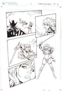 Randy Green, Rick Ketcham - Conan Red Sonja #3 P.22 - Great Red Sonja with Sword - 2015 Signed