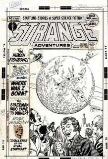 Murphy Anderson - Strange Adventures #236 Cover (All Wording on Left Side Is Inked! Adam Strange Is All Drawn Art Also!) 1971