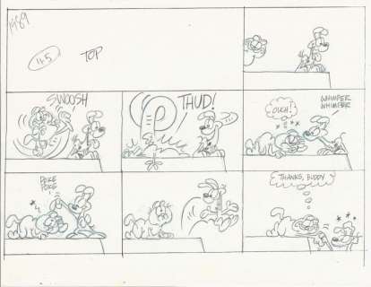 Davis, Jim - 1 Original preliminary page - Garfield - Sunday comic art - 1989 | Catawiki