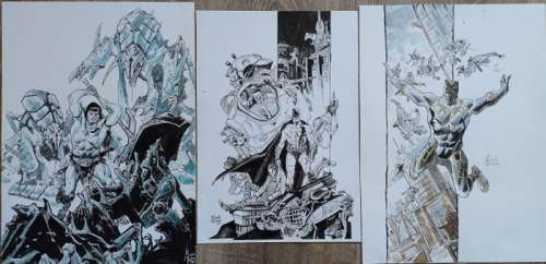 Rubini, Michele - 3 Original drawing - Batman, Black Panther, Conan le Barbare | Catawiki