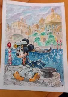 Alessandro Gottardo - 1 Watercolour - Mickey Mouse - "La Venezia di Topo Maltese" - 2023 | Catawiki