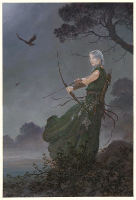 Julien Delval | La Tapisserie de Fionavar - L’Arbre de l’été (T.1) - Ceinwen, illustration originale | Daniel Maghen