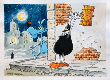Sommacal, Giorgio - 1 Original colour drawing - Cattivik e Lupo Alberto | Catawiki