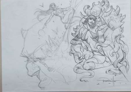 Parrillo, Lucio - 1 Original preliminary drawing - Vampirella - 2011 | Catawiki