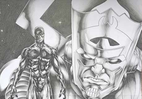 Jose Luis - 1 Original drawing - The Silver Surfer, Galactus - Galactus et le Silver Surfer - DPS - 2014 | Catawiki