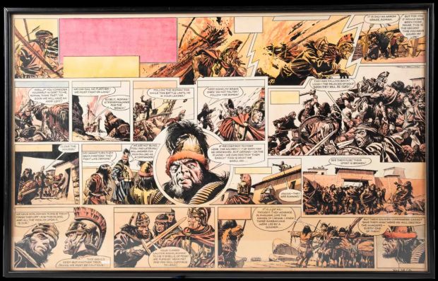 Lot 342 - Frank Bellamy Eagle Magazine Vol 14 #3 "Heros The Spartan: Episode 13" Two Page Original Art (Longac | Stanley Gibbons Baldwin’s