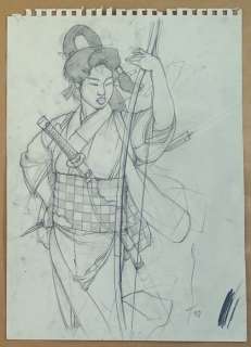 Michetz, Marc - 1 Original drawing - Geisha à l’arc | Catawiki