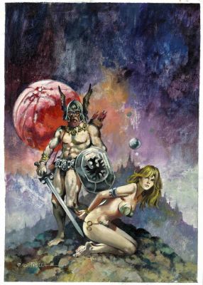 Rafael Cortiella | Original cover -Warrior and girl – Fantasy – Delta – Cortiella – (Includes publication) | Origin Of Comics