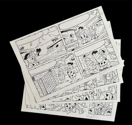 Dossi, Sandro - 4 Original page - The Flintstones - Guida al risparmio - 1998 | Catawiki