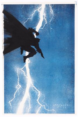 Lot 100 - RICARDO DRUMOND THE DARK KNIGHT RETURNS: BOOK I COMIC BOOK COVER RE-CREATION ORIGINAL ART. | Hake’s