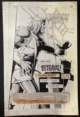 Lot 41 - CAMELOT 3000 vol.2 #7 page 1, DC Comics (1983) original comic book art by Brian Bolland, signed by | Excalibur Auctions