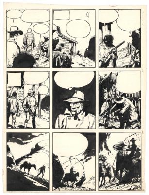 Jijé | Planche originale n°12 de l’histoire L’Or du vieux Lender, prépubliée dans Le Journal de Spirou n°961 du 13 septembre 1956 - La Piste du Grand Nord - Jerry Spring | Daniel Maghen