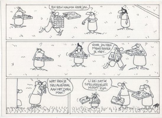 Van Driel, Toon - 2 Original page - F.C.Knudde - Spelverdeler & Training - Voetbal - Oost-Indische inkt | Catawiki