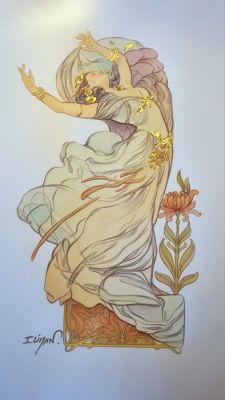 Liman, Ingrid - 1 Original colour drawing - Femme - Séréa - 2025 | Catawiki