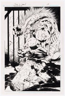 Lot 30 - TONY DANIELS TEEN TITANS/OUTSIDERS SECRET FILES AND ORIGINS 2005 COMIC BOOK SPLASH PAGE ORIGINAL ART. | Hake’s