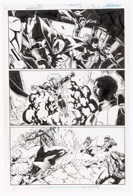 Lot 104 - JIMMY PALMIOTTI (INKS) MANHUNTER VOL. 3 #4 COMIC BOOK PAGE ORIGINAL ART. | Hake’s