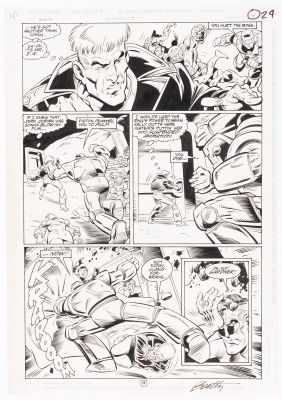 Lot 141 - JOE STATON GUY GARDNER #7 COMIC BOOK PAGE ORIGINAL ART. | Hake’s