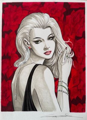 Candita, Giuseppe - 1 Original colour drawing - Diabolik - Eva Kant - 2024 | Catawiki