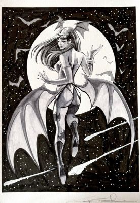 Candita, Giuseppe - 1 Original drawing - Morrigan - Tributo a DarkStalkers - 2025 | Catawiki