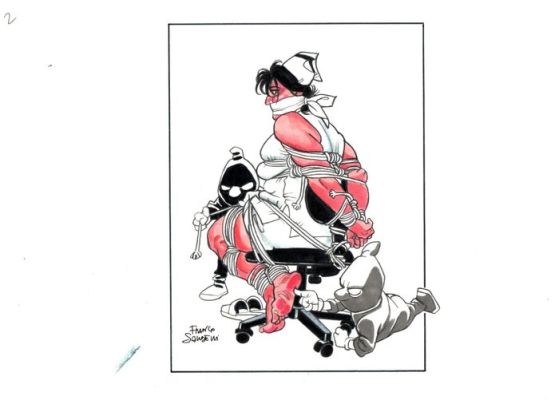 Saudelli, Franco - 1 Original colour page - Bondage - "Femmine alla corda..." - 1990 | Catawiki