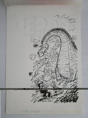 Berck - 1 Original page - Lowietje - originele cover + inkleuring - 1977 | Catawiki