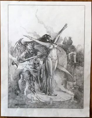 Sanjulian - 1 Pencil drawing - The Creeps | Catawiki