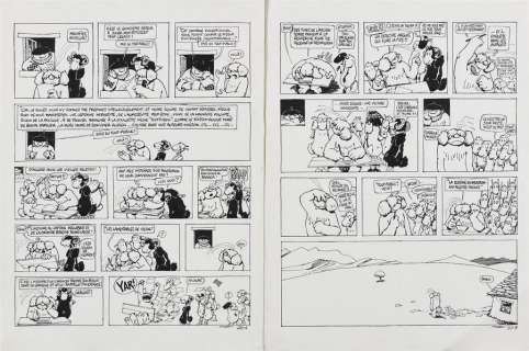 F’MURRR. Alp 12.. Pl. 227A et 227B. Encre. 43 x 32,5 cm. | Aponem