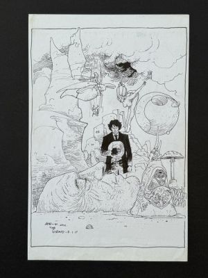 Kusbiantoro, Apri - 1 Original drawing - Leutnant Blueberry - Arzach - Der Inkal - In Memoriam Jean Giraud alias Moebius - R.I.P. - 2012 | Catawiki