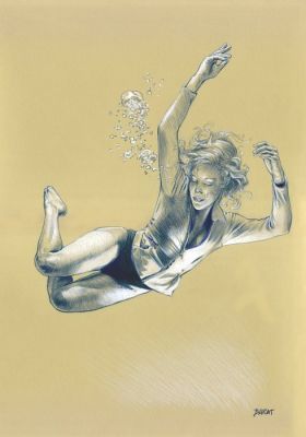 Barat, Alain - 1 Original drawing - Portraits de femmes - Femme en immersion - 2017 | Catawiki