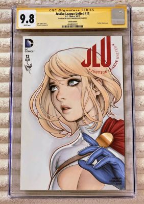 ** Original Art Sketch Cover - Warren Louw POWER GIRL Justice League CGC 9.8 **